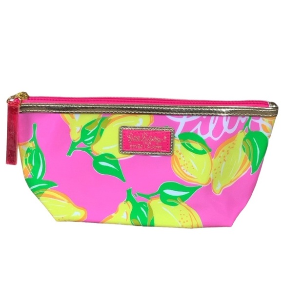 Lilly Pulitzer x Estée Lauder cosmetic / makeup bag with lemons New - Picture 1 of 8